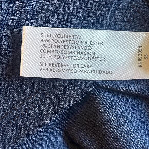 Madison Paris New York Navy Blue Puff Sleeve Blouse Size L - Picture 8 of 8